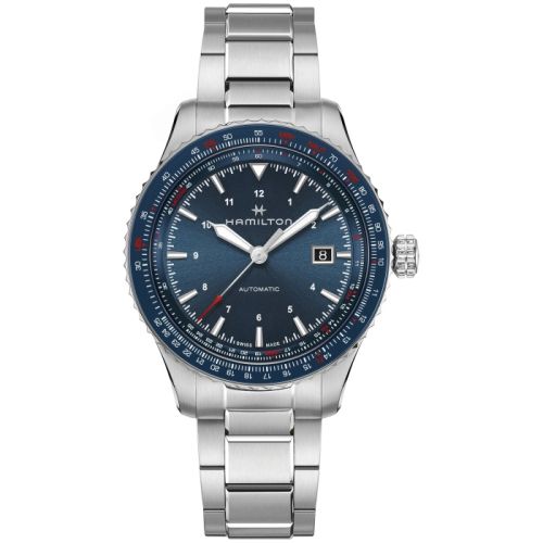 Hamilton Khaki Aviation Converter Auto Stainless Steel Blue Bracelet