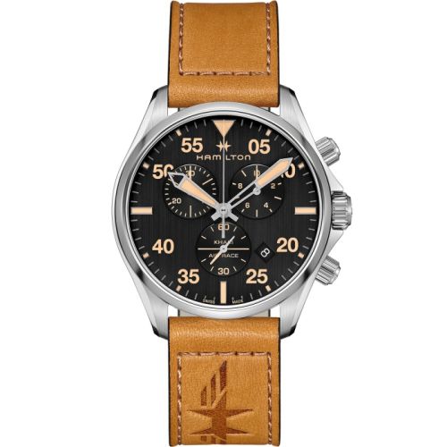 Hamilton Khaki Pilot Chrono Quartz 44 Stainless Steel Black