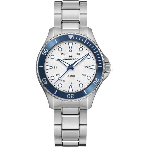 Hamilton Khaki Navy Scuba Quartz 37 Stainless Steel White Bracelet