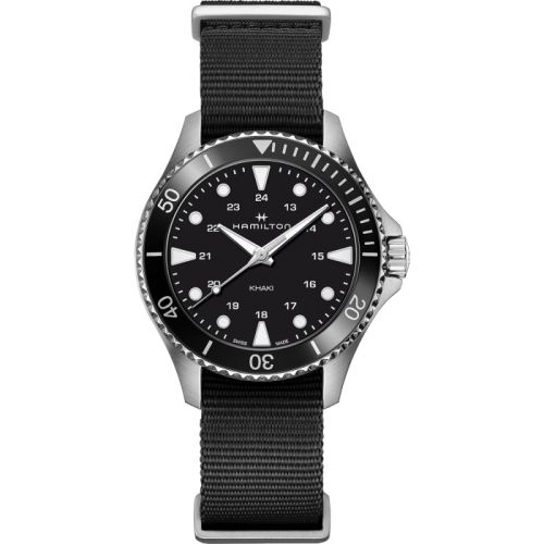 Hamilton Khaki Navy Scuba Quartz 37 Stainless Steel Black NATO