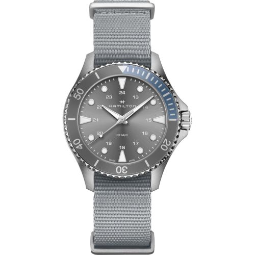 Hamilton Khaki Navy Scuba Quartz 37 Stainless Steel Grey NATO