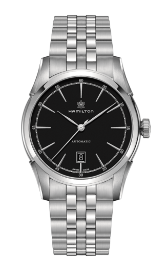 Hamilton Spirit Of Liberty Auto 42 Stainless Steel Black Bracelet