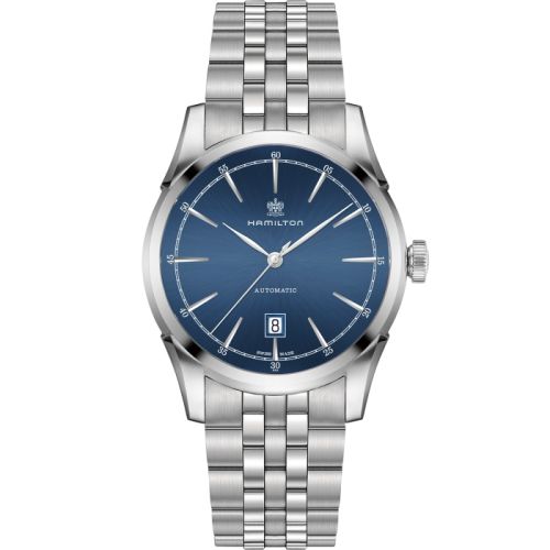 Hamilton Spirit Of Liberty Auto 42 Stainless Steel Blue Bracelet