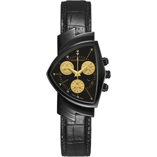 Hamilton Ventura Chrono Quartz 32.3 Black & Gold