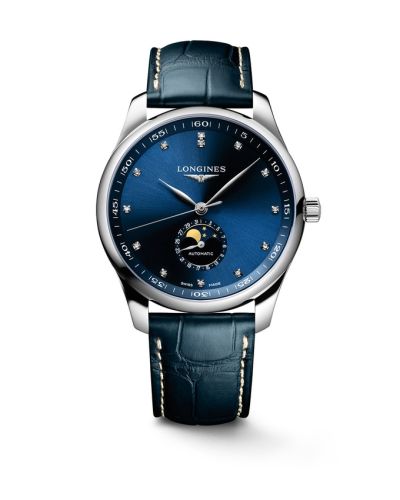 Longines Master Collection 42 Moonphase Stainless Steel Blue - Diamond