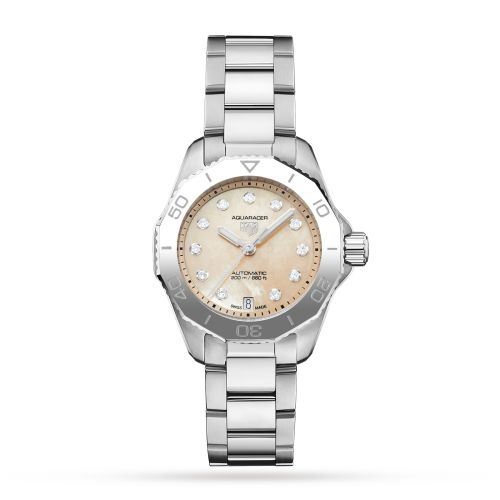 TAG Heuer Aquaracer Professional 200 Automatic 30 Stainless Steel Beige MOP Watches of Switzerland