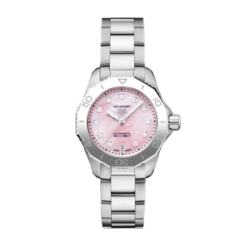 TAG Heuer Aquaracer Professional 200 Automatic 30 Stainless Steel Pink MOP Watches of Switzerland