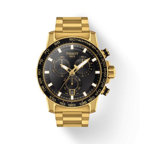 Tissot Supersport Chrono Yellow Gold Black Bracelet