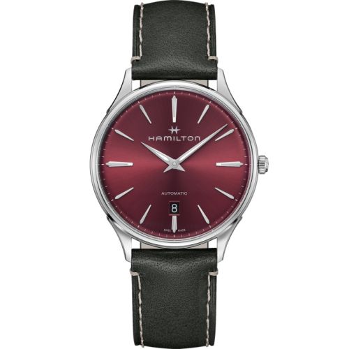 Hamilton Jazzmaster Thinline Auto 40 Stainless Steel Red