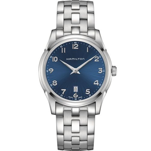 Hamilton Jazzmaster Thinline Quartz 42 Stainless Steel Blue Bracelet
