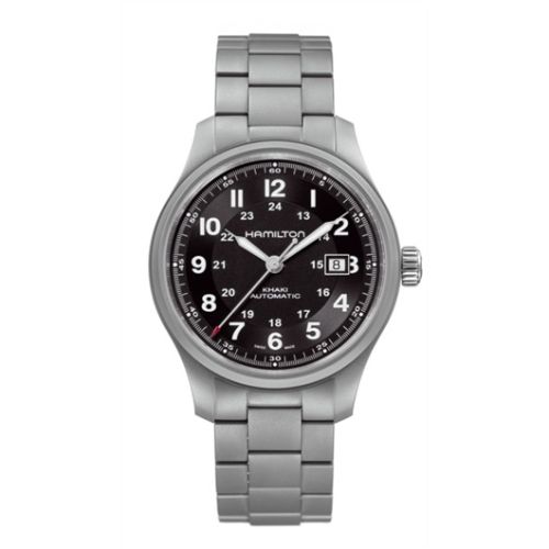 Hamilton Khaki Field Titanium Auto 42 Black Bracelet