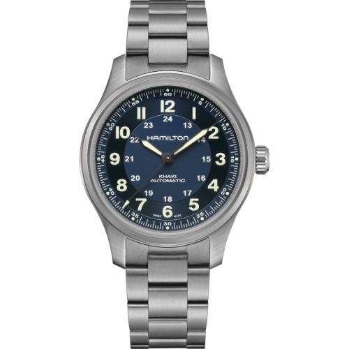 Hamilton Khaki Field Titanium Auto 42 Blue Bracelet