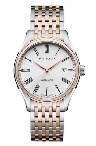 Hamilton Valiant Autom Stainless Steel - Rose Gold White Bracelet