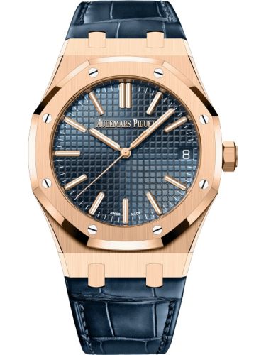 Audemars Piguet Royal Oak Selfwinding 41 Pink Gold Blue Strap