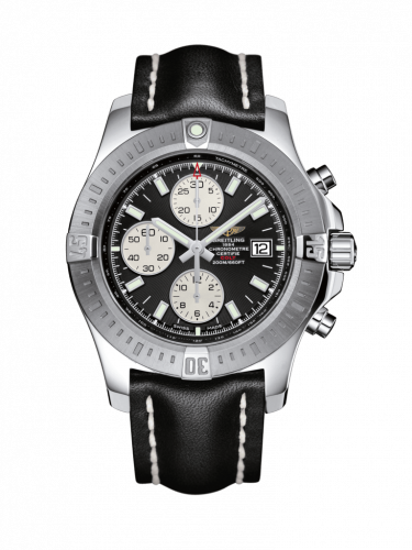 Breitling Colt Chronograph Automatic Stainless Steel Volcano Black Calf Folding