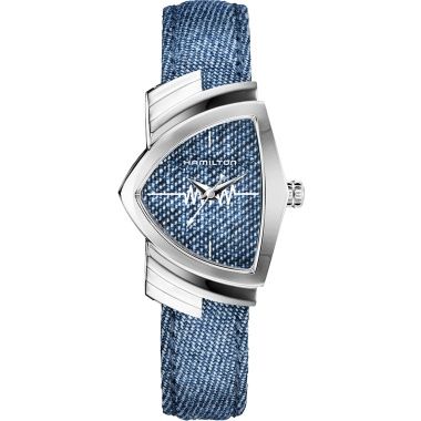 Hamilton Ventura Quartz 24 Stainless Steel Blue Jeans