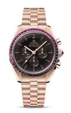 Omega Speedmaster Professional Moonwatch 3861 Sedna Gold - Ruby Black - Ruby Bracelet