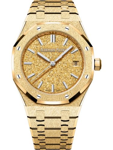 Audemars Piguet Royal Oak Selfwinding 34 Frosted Yellow Gold Crystal Sand