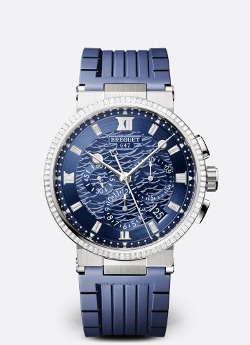 Breguet Marine Chronograph 5529 White Gold - Diamond Blue Rubber