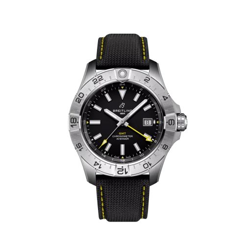Breitling Avenger Automatic GMT 44 Stainless Steel Black Strap Ecomm