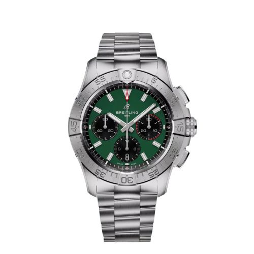 Breitling Avenger B01 Chronograph 42 Stainless Steel Green Bracelet