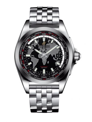 Breitling Galactic Unitime Stainless Steel SleekT Trophy Black Bracelet