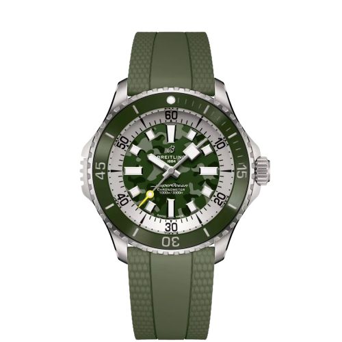 Breitling SuperOcean Automatic 46 Super Diver Titanium Green Camouflage Rubber