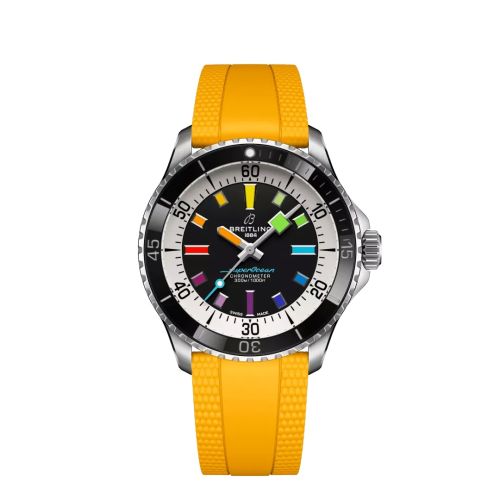 Breitling SuperOcean Automatic 42 Stainless Steel Black - Rainbow Rubber