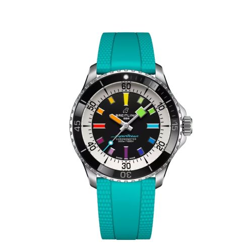 Breitling SuperOcean Automatic 42 Stainless Steel Black - Rainbow Rubber