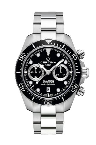 Certina DS Action Diver Chrono Stainless Steel Black Bracelet