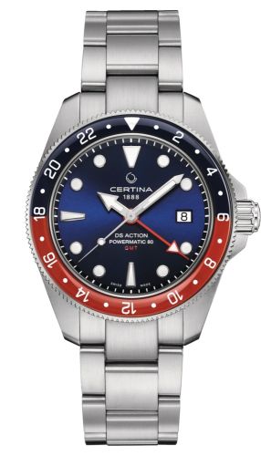 Certina DS Acition GMT Powermatic 80 Stainless Steel Blue Bracelet