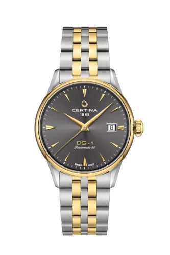 Certina DS-1 Powermatic 80 38 Stainless Steel - Yellow Gold Grey Bracelet