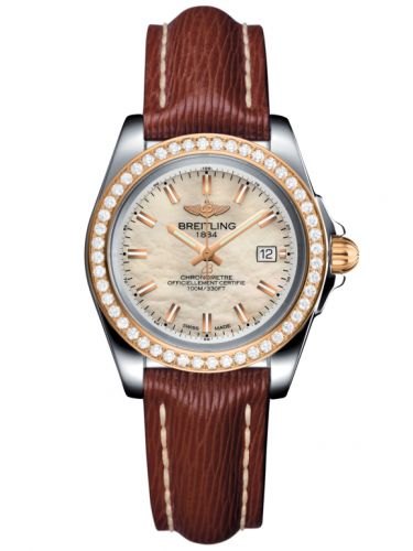 Breitling Galactic 32 Sleek Edition Stainless Steel Rose Gold Diamond Pearl Sahara