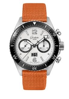 Glashütte Original SeaQ Chronograph Stainless Steel Silver Screen Fabric Folding