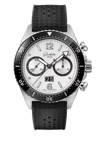 Glashütte Original SeaQ Chronograph Stainless Steel Silver Screen Rubber Pin