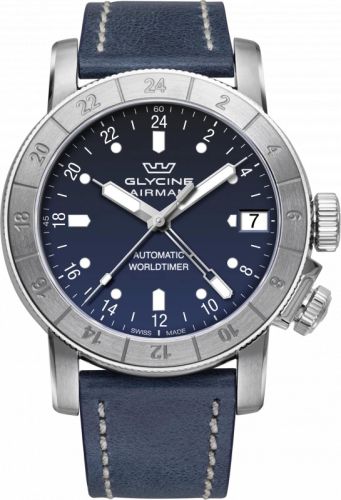 Glycine Airman 46 GMT Automatic Stainless Steel Blue