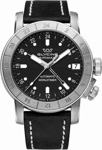 Glycine Airman 46 GMT Automatic Stainless Steel Black