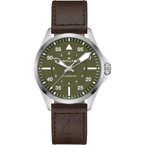 Hamilton Khaki Aviation Pilot Auto 39 Stainless Steel Green