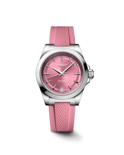 Longines Conquest 34 Stainless Steel Pink Rubber