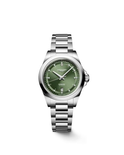 Longines Conquest 30 Stainless Steel Green - Diamond Bracelet