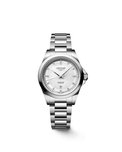 Longines Conquest 30 Stainless Steel MOP - Diamond Bracelet