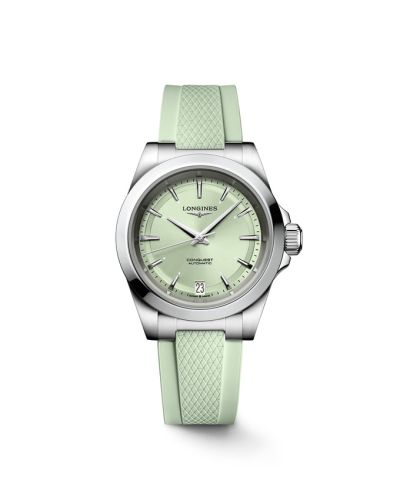 Longines Conquest 34 Stainless Steel Mint Green Rubber