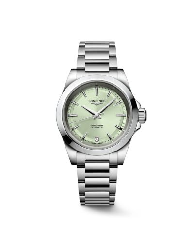 Longines Conquest 34 Stainless Steel Mint Green Bracelet