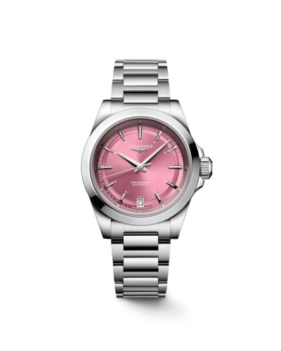 Longines Conquest 34 Stainless Steel Pink Bracelet