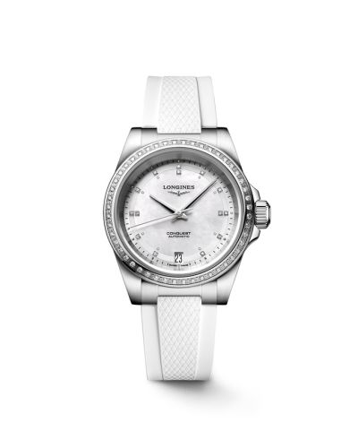 Longines Conquest 34 Stainless Steel - Diamond MOP - Diamond Rubber