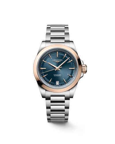 Longines Conquest 34 Stainless Steel - Pink Gold Blue Bracelet