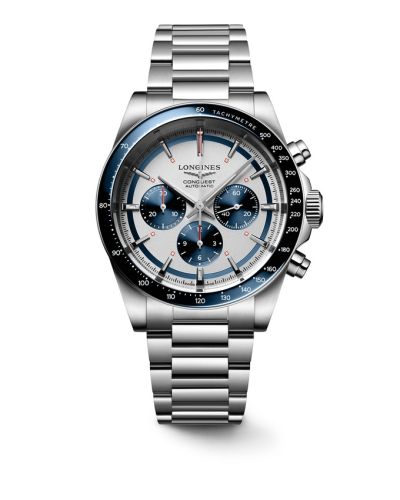 Longines Conquest Chronograph 42 Stainless Steel Silver - Blue Bracelet