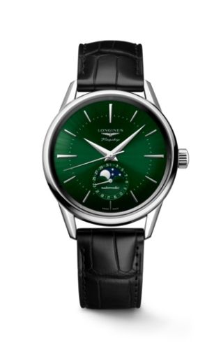 Longines Heritage Flagship Moonphase Stainless Steel Green