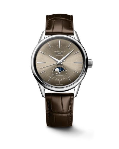 Longines Heritage Flagship Moonphase Stainless Steel Beige