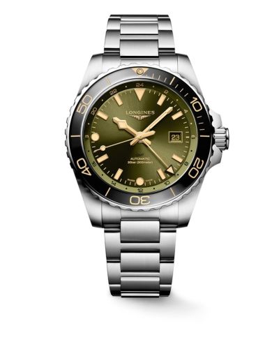 Longines Hydroconquest GMT 43 Stainless Steel Green Bracelet